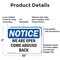 Signmission We Are Open Come Around Back, 10 in W x Rectangle, Aluminum OS-2PACK-NS-A-710-L-18990 - alternate 6